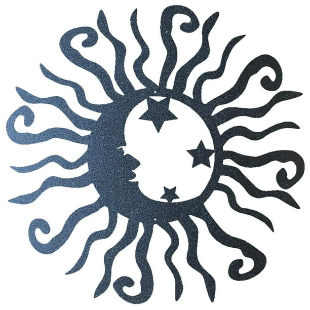 Winnereco Wall Art Sun Moon Stars Decor Metal Sculpture for Indoor
