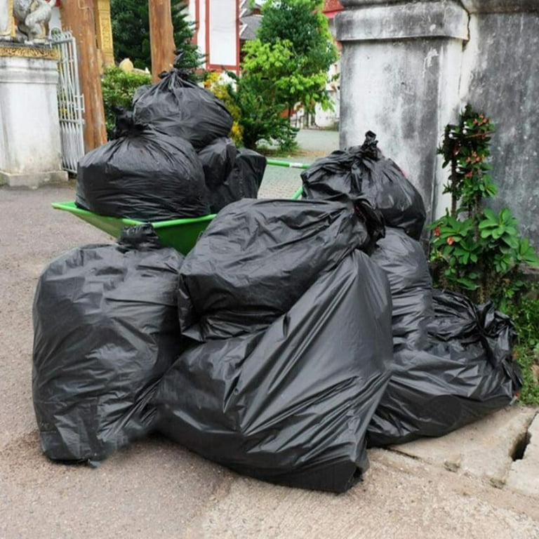 45 Gallon Contractor Trash Bags 3 Mil 25pcs Large Black Heavy Duty Garbage Bags