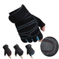 thumbnail image 2 of Guantes de fitness para hombres y mujeres, para deportes, equitación, medio dedo, muñequera fina, transpirables, equipo para mancuernas, entrenamiento, levantamiento de pesas, conducción, 2 of 6