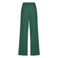 thumbnail image 4 of Gvdentm Bell Bottom Pants for Women Casual Linen High Waist Pants Drawstring Loose Fit Summer Pants Trousers Twill Bermuda Trendy S-3XL Green,3XL, 4 of 6