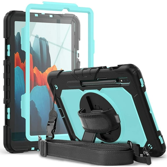Timoom Case for Samsung Tab S7/S8 11 Inch 2022: Military Grade Shockproof Protective TPU Cover for Galaxy Tablet S7 11 Inch 2020 W/ Stand - Handle - Shoulder Strap - S-Pen Holder - light blue