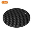 thumbnail image 3 of Unique Bargains Silicone Trivet Mats 2pcs, Round Hot Pan Pads , Heat Resistant Drying Mat for Kitchen Counter Table  Black, 3 of 5