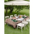 thumbnail image 3 of Outdoor Tablecloth with Umbrella Hole and Zipper, Christmas Snowman Rectangle Table Cloth 52x70 Inch Waterproof Tablecloth, Xmas Tree Snowflake Wooden Winter Picnic Table Cover for Patio Camping, 3 of 7