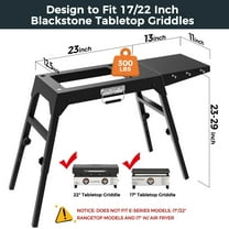 Foldable Griddle Stand for Blackstone 17 & 22 Inch - Heavy-Duty Outdoor Grill Table with Adjustable Legs, Side Shelf, Utensil Hooks - Portable BBQ Stand for Camping, Tailgating, Backyard