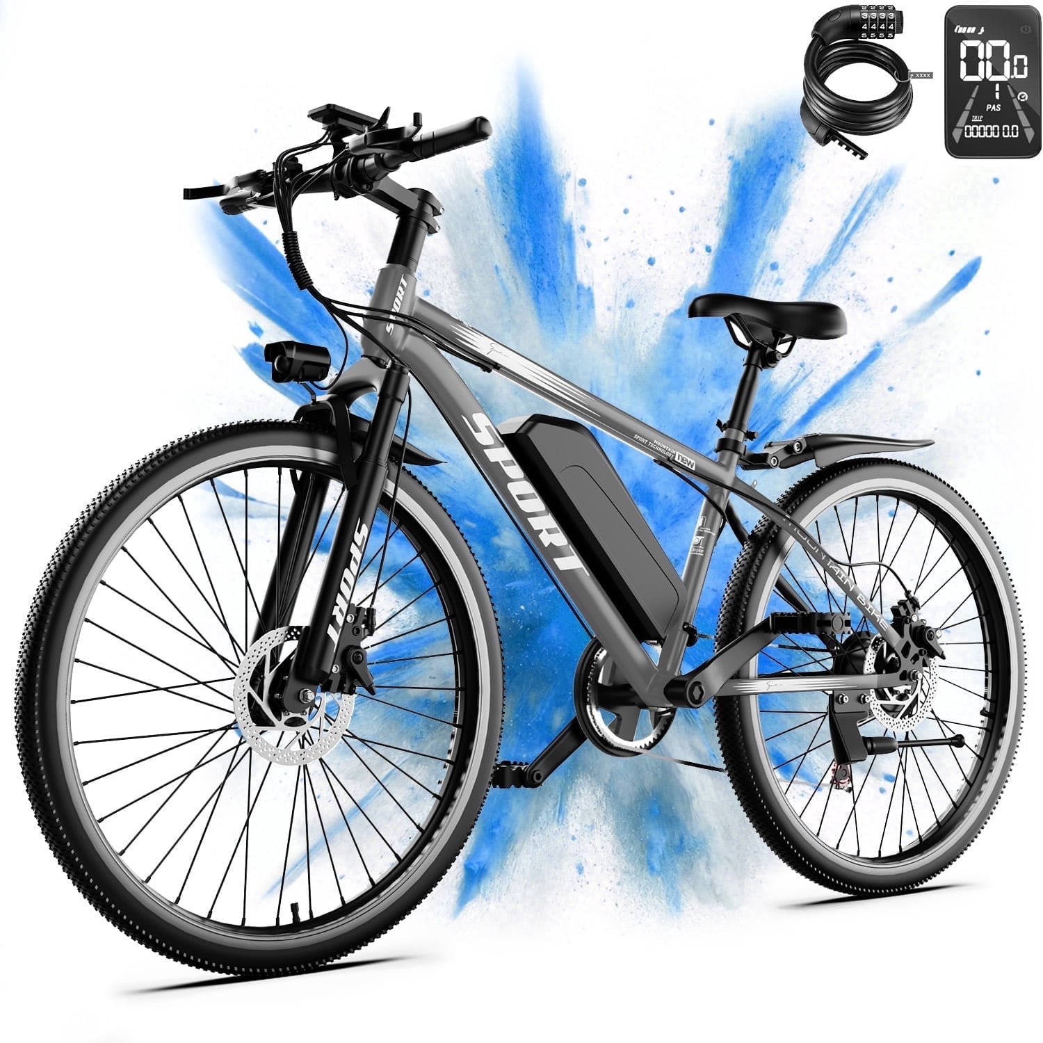 Pikabike Electric Mountain Bike for Adults 18+, 26", 750W Ebike, Max Speed 20MPH, 48V 10Ah Ebike UL2849 Certified