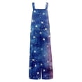 thumbnail image 6 of JULMCOMO American Flag Jumpsuits for Women Independence Day Cotton Linen Summer Patriotic Rompers 250th Year Wide Leg Sleeveless Stars Stripes Pants with Pockets Dark Blue L, 6 of 6