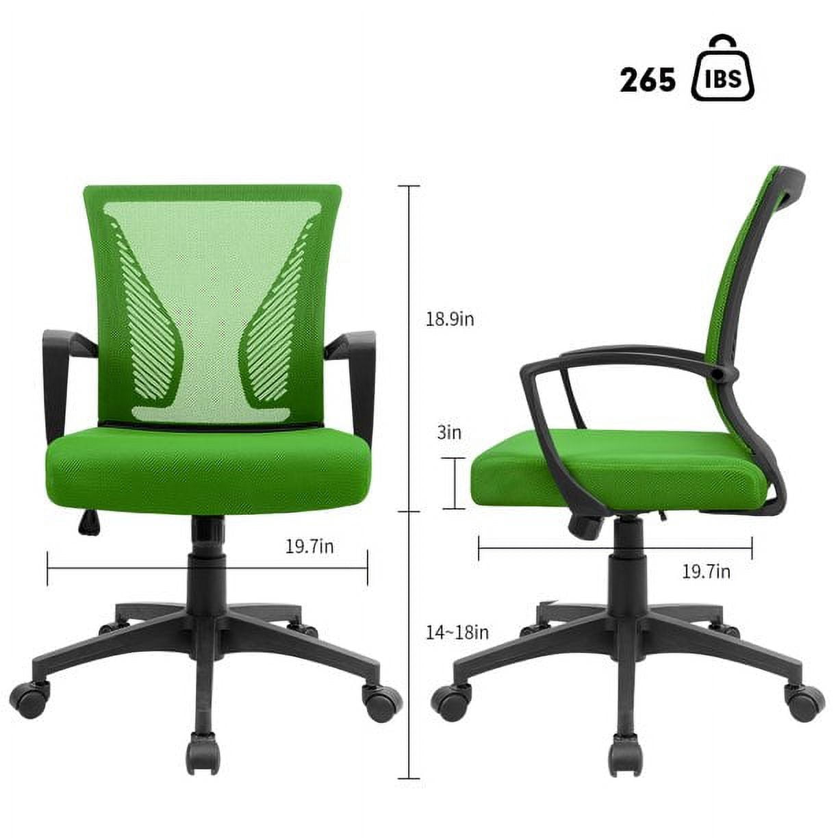 Homall Mid Back Office Chair Computer Ergonomic Mesh Chair Adjustable Mesh Chair with Armrest, Green