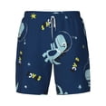 thumbnail image 4 of Lsque Mens Swim Trunks Space Dinosaur Pattern - Bathing Suit Compression Liner - Beach Swim Shorts Swimwear - (S-3XL) - Stretch Quick Dry -3X-Large, 4 of 9