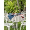 thumbnail image 3 of Outdoor Tablecloths with Umbrella Hole & Zipper, Red Spring Floral Round Tablecloths 60 Inch, Birds Branches Watercolor Flowers Rustic Waterproof Table Cloth, Patio/Pool/Picnic Table Covers, 3 of 8