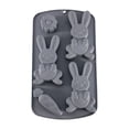 thumbnail image 1 of Silica Gel Easter Bunny Silicone Baking Mold 5 Cavity Rabbit Carrot Shape for Chocolate Candy Jelly Soap Making DIY Party, 1 of 4