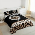 thumbnail image 3 of jejeloiu Cute Cartoon Loves Full Size Comforter Sets,Kawaii Leopard Print Bedding Comforter Set,Black Brown Bedding Sets For Teens,Super Cozy Room Decor Reversible,3 Pieces, 3 of 8