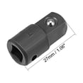 thumbnail image 2 of Uxcell 1/4" F a 3/8" M Reductor de Enchufe de Acero de Cromo Vanadio Negro 2pcs, 2 of 5