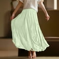 thumbnail image 6 of NANAIQ Maxi Skirts for Women 2025 - Long Flowy Pleated Pure Color Skirt, Casual Soft Casual Beach Skirt, Spring Summer Trendy Skirts for Women Daily Wear Light Green XL, 6 of 9