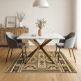 thumbnail image 3 of ODIKA 5'x7' Washable Area Rug Spotted Southwestern Geometric Abstract Patches Border Inspired Flowing Dynamic for Dining Room, Under Table, Home Office, Non-Slip Chair-Friendly, 3 of 7