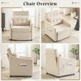 thumbnail image 4 of Bezseller 3-in-1 Convertible Sleeper Chair, Sleeper Chair with Adjustable Backrest for Apartment, Beige, 4 of 7