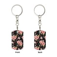 thumbnail image 2 of Goofa Rose Flowers Printed Rectangular Metal Keychain Bag Charm Floral Charm for Purse Keys Metal Keyring Gift for Women Accessories, 2 of 7