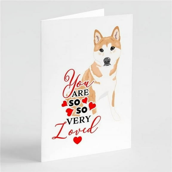 Shiba Inu Red #2 so Loved Greeting Cards and Envelopes Pack of 8 7 in x 5 in