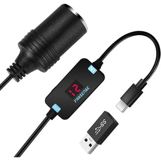 usb to female cigarette lighter adapter 12V Car Socket Converter Cable Connector 3.3x1cm / 1.30x0.39(L*W)Color Nuvinair USB-Cigarette Adapter