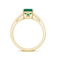 thumbnail image 3 of Rosec Jewels Asscher Cut Lab Grown Emerald Solitaire Ring for Women with Diamond, 10K Yellow Gold, US 9.00, 3 of 9