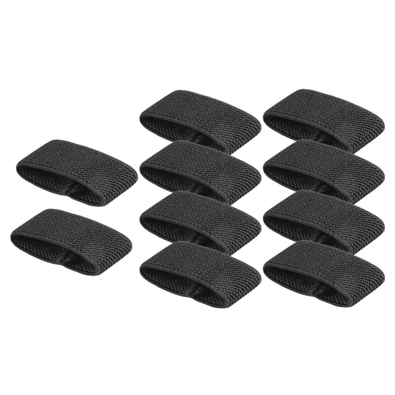 Dickly 10 Pieces Elastic Belt Keepers Backpack Strap Holder Hiking Strap Organizer Belt Black