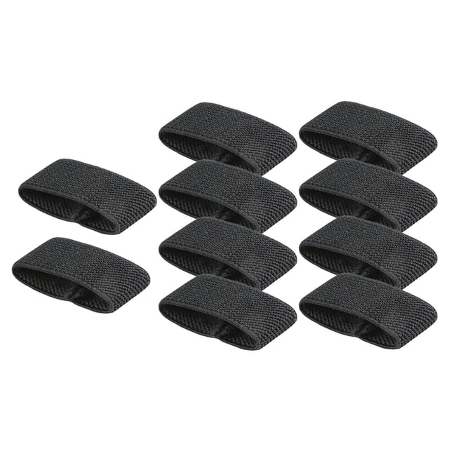 10 piezas de sujetadores elásticos para cinturón de pantalones, banda de retención de correa de nailon para senderismo Negro