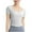 White, variant on ABATAB Workout Crop Tops for Women Yoga Short Sleeve Mild Support Slim Fit Cropped Athletic Scoop Neck Plain Shirts Gym Tee Built in Bra