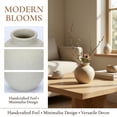 thumbnail image 2 of REGALWOVEN Small Ceramic Bud Vase - Modern Matte Mini Flower Vase, Minimalist Ribbed Decorative Vase for Shelf, Bathroom Vanity Natural 2.6"L x 2.6"W x 2.6"H, 2 of 5