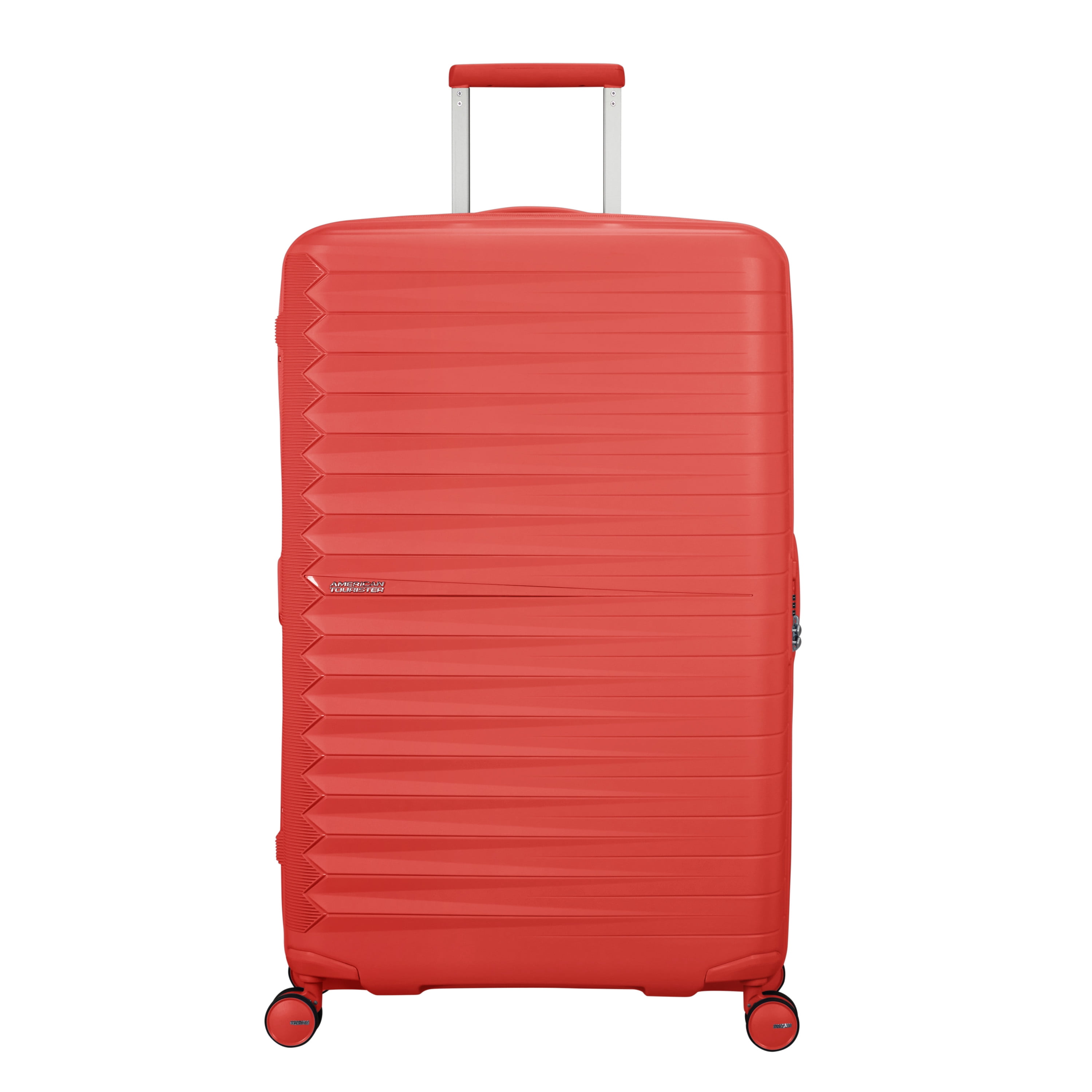 American Tourister Fastforward Hardside Large Checked Suitcase with Spinner Wheels - Sunset Coral