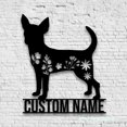 thumbnail image 2 of Craftnamesign Custom FLoral Chihuahuas Metal Wall Art LED Light, Custom Flower Dog Lover Name Sign, 2 of 5