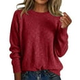 thumbnail image 2 of YMNXA Womens Sweaters Long Sleeve Round Neck Solid Color Sequins Knit Loose Fit Top For Casual Daily Wear Rd1 S, 2 of 9