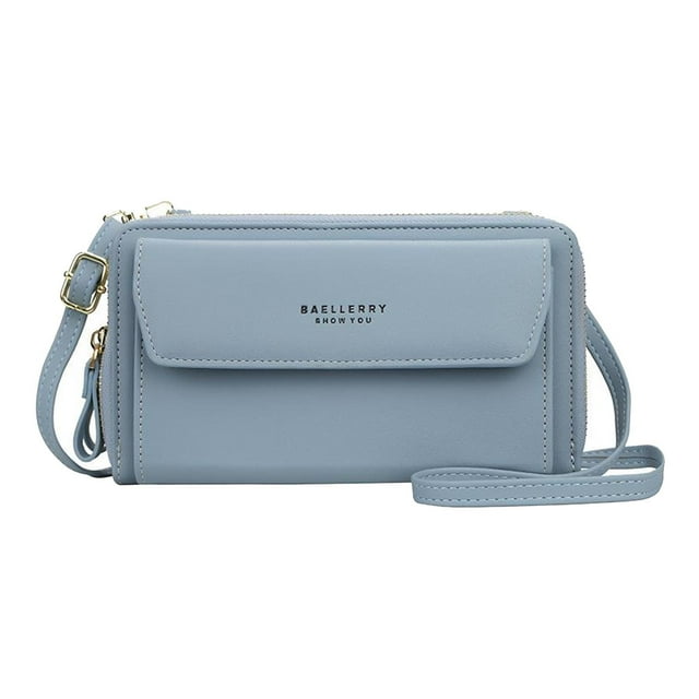 Bolso bandolera Colcomx embrague cuero azul para mujer