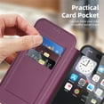 thumbnail image 2 of TECH CIRCLE For iPhone 16e Flip Wallet Phone Case 6.1" 2025 Release with 3 Card Slots, RFID Blocking, Compatible with MagSafe, Magnetic Closure, PU Leather Protective Lightweight Cover, Purple, 2 of 8