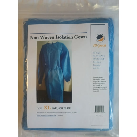 Non Woven Isolation Gown 40G Blue