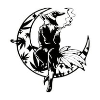 Uutvmp Metal Witch Wall Decor Aesthetic, Halloween Wall Art with Witch on Crescent Moon, Witchy Wall Sign for Bedroom, Living Room, Home Decoration