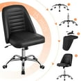 thumbnail image 5 of Topeakmart Faux Leather Mid Back Desk Chair with Rolling Wheelsfor Home Office, Black, 5 of 10
