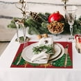 thumbnail image 2 of Christmas Placemats Set of 6, 12x18 Inch Red Pines Trees Table Mats, Seasonal Winter Xmas Holiday Table Decors for Home Kitchen Dining Party, 2 of 7