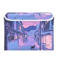 thumbnail image 7 of Yayeee Collapsible Cube Storage Bin with Lid Fabric Closet Decorative Basket with Handles, Cat Walking in Street, 7 of 7