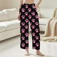 thumbnail image 2 of Tnhcen Women's Cute Puppy Paw Print Flannel Pajama Pants Fleece Thermal Sleepwear with Pockets Elastic Waistband Soft Lounge Pants S-3XL Multiple Colors Available, 2 of 5