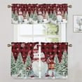 thumbnail image 4 of Goory Rod Pocket Kitchen Valance Christmas Cafe Tier Bathroom Scarf Xmas Short Window Curtain Thermal Insulated Half Window Drapes Style-F 2pc-Tier Curtain: W:42''x H:54'', 4 of 6