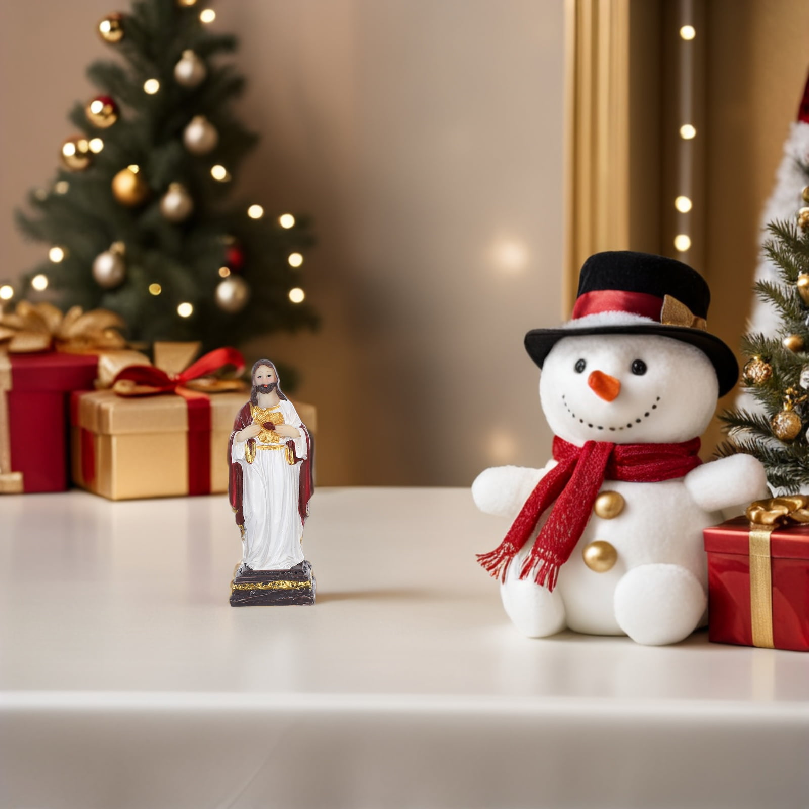 LABSERRON Resin Holy Statue Decorative Figurine for Christmas Home Decor