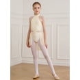 thumbnail image 4 of iiniim Kids Girls Halter Lace Printed Leotard Gymnastic Figure Ice Skating Ballet Dance Dress Size 6-16 Champagne 6, 4 of 7