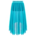 thumbnail image 2 of Zaldita Kids Girls Long Sheer Ballet Dance Skirt Shiny Elastic Waist Lyrical Dance Maxi Skirt Ballerina Dancewear Sky Blue 10, 2 of 6