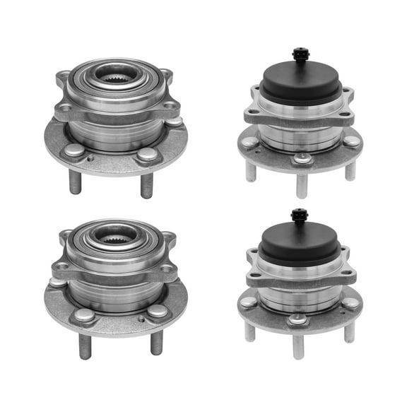 AutoShack Front & Rear Hub Bearing Assemblies for Kia & Hyundai, Sorento 2011-2015 Santa Fe 2007-2014 Santa Fe Sport 2013-2014, FWD L4 2.0L 2.4L V6 2.7L 3.3L 3.5L - Without ABS, 5-Lug