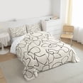 thumbnail image 3 of jejeloiu Abstract Geometric Striped Queen Comforter Set,Black Khaki Stripes Bedding Comforter Set For Girls Boys Reversible 3pcs, 3 of 8