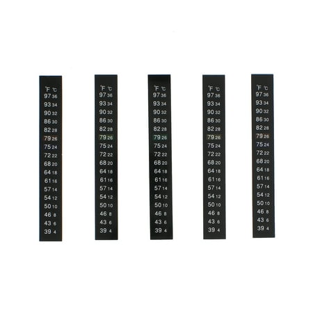Crystal Stickers Stones - Dual Scale Thermometer Sticker 5-Pack of Carboy Liquid Crystal Adhesive Stickers