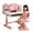Pink #2, variant on YNCE Desk for Kids, Kids Desk and Chair Set Adjustable Height with Drawers and Storage, Cartoon Pattern Kids Desk, Curved Desktop School Study Desk for Kids, Kids' Desks for Girls