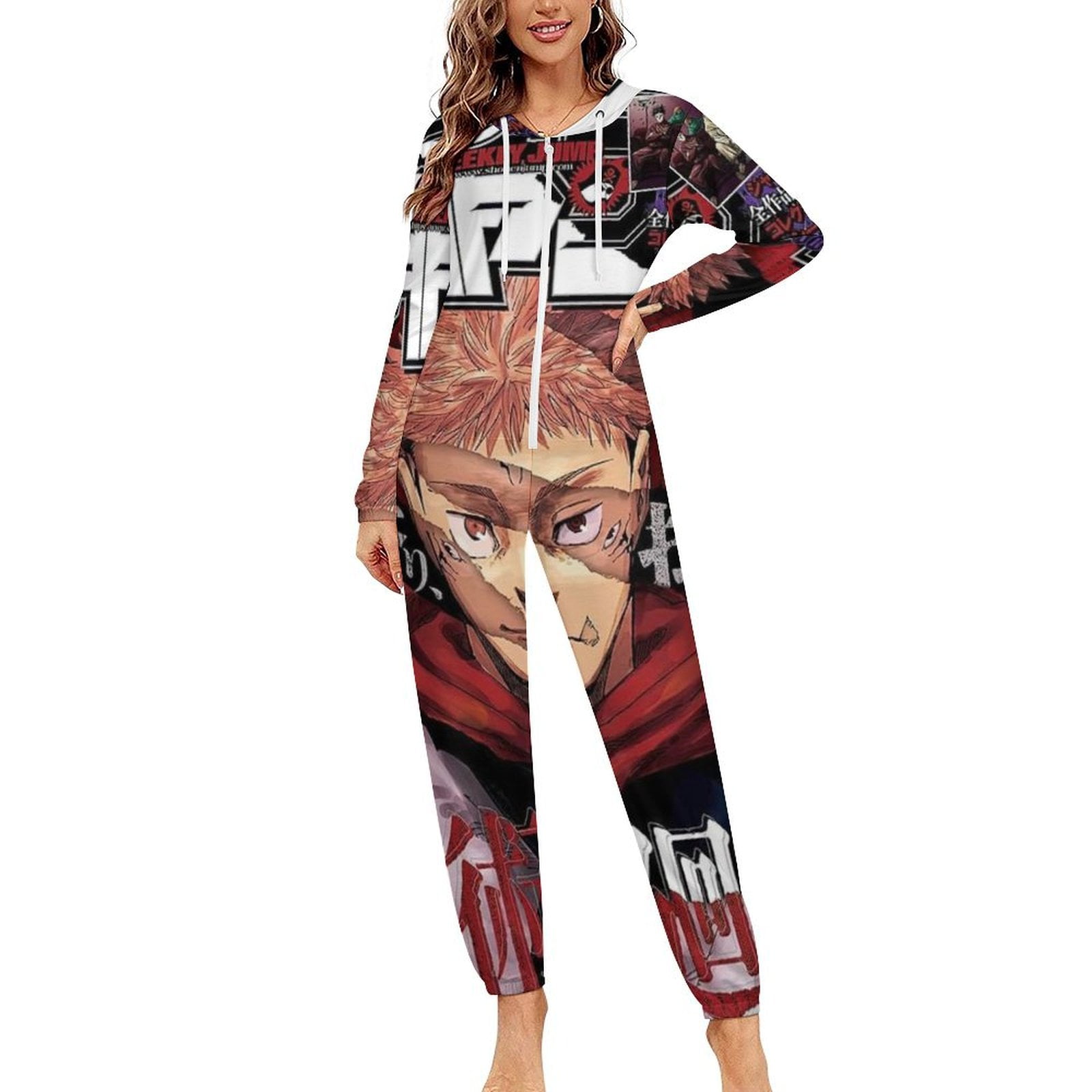 Jujutsu Kaisen Unisex Onesie Pajamas Zipper Jumpsuit Hooded One