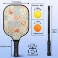 thumbnail image 3 of Pickleball Paddles Set,Pioneer Flower Floral Print Pattern Fiberglass Surface Pickleball Racket Set with 2 Indoor Outdoor Pickleball Balls and Pickleball Bag,Pickle-ball Equipment, 3 of 6