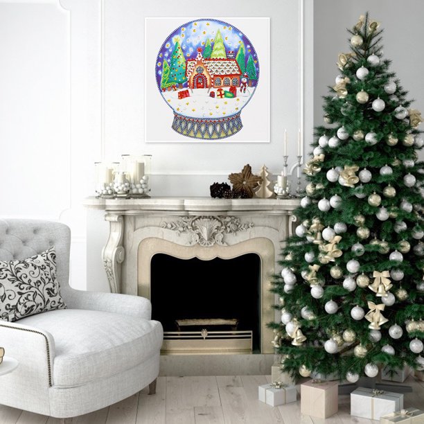 Cuadros Decorativos Kits de mosaico de punto de cruz de casa de Navidad de pintura de diamante en forma especial de bricolaje 5D Ndcxsfigh Nuevos Originales