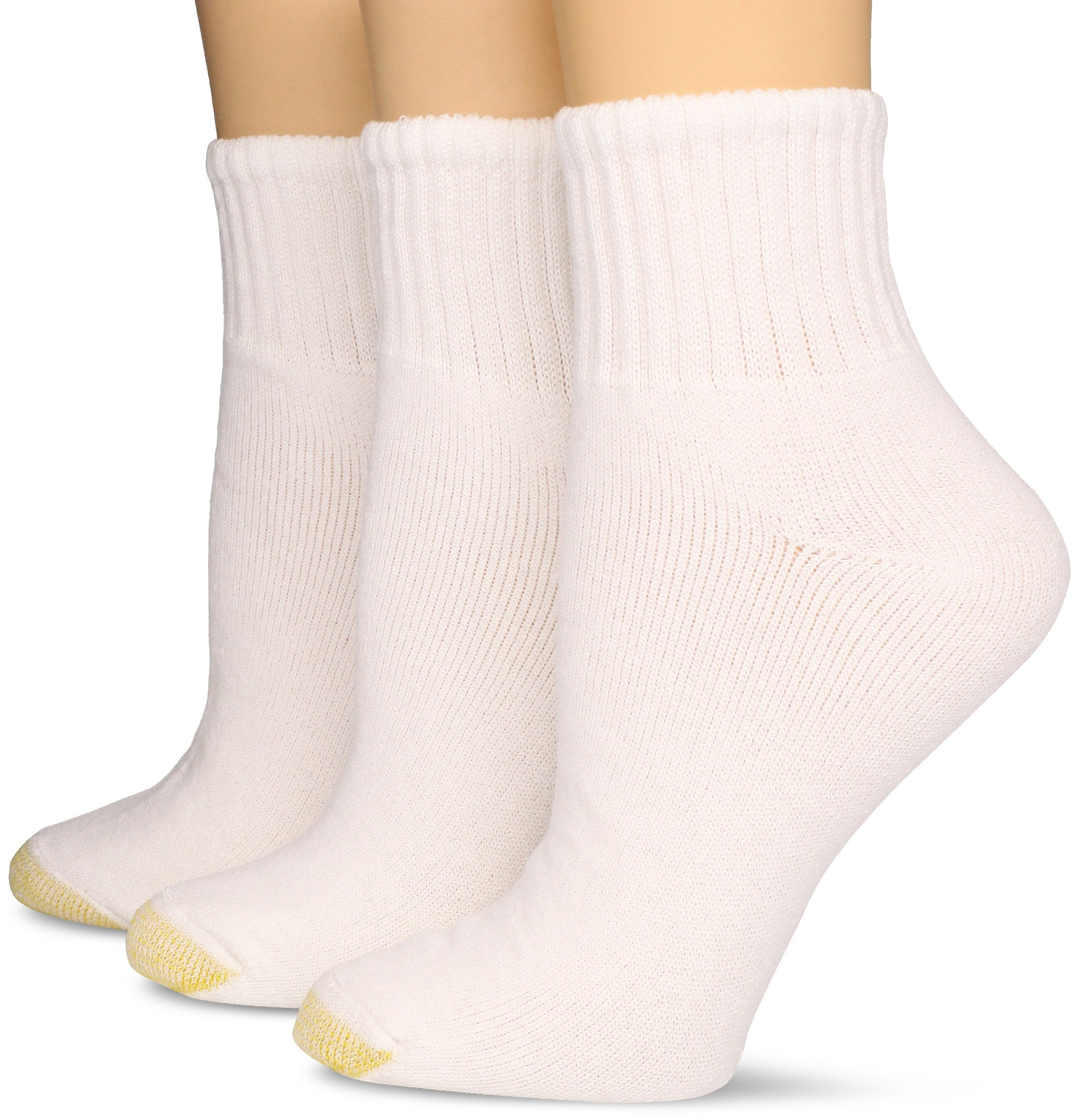 Gold Toe Women's Hydro Teck Quarter Socks, 3Pairs, White, Large